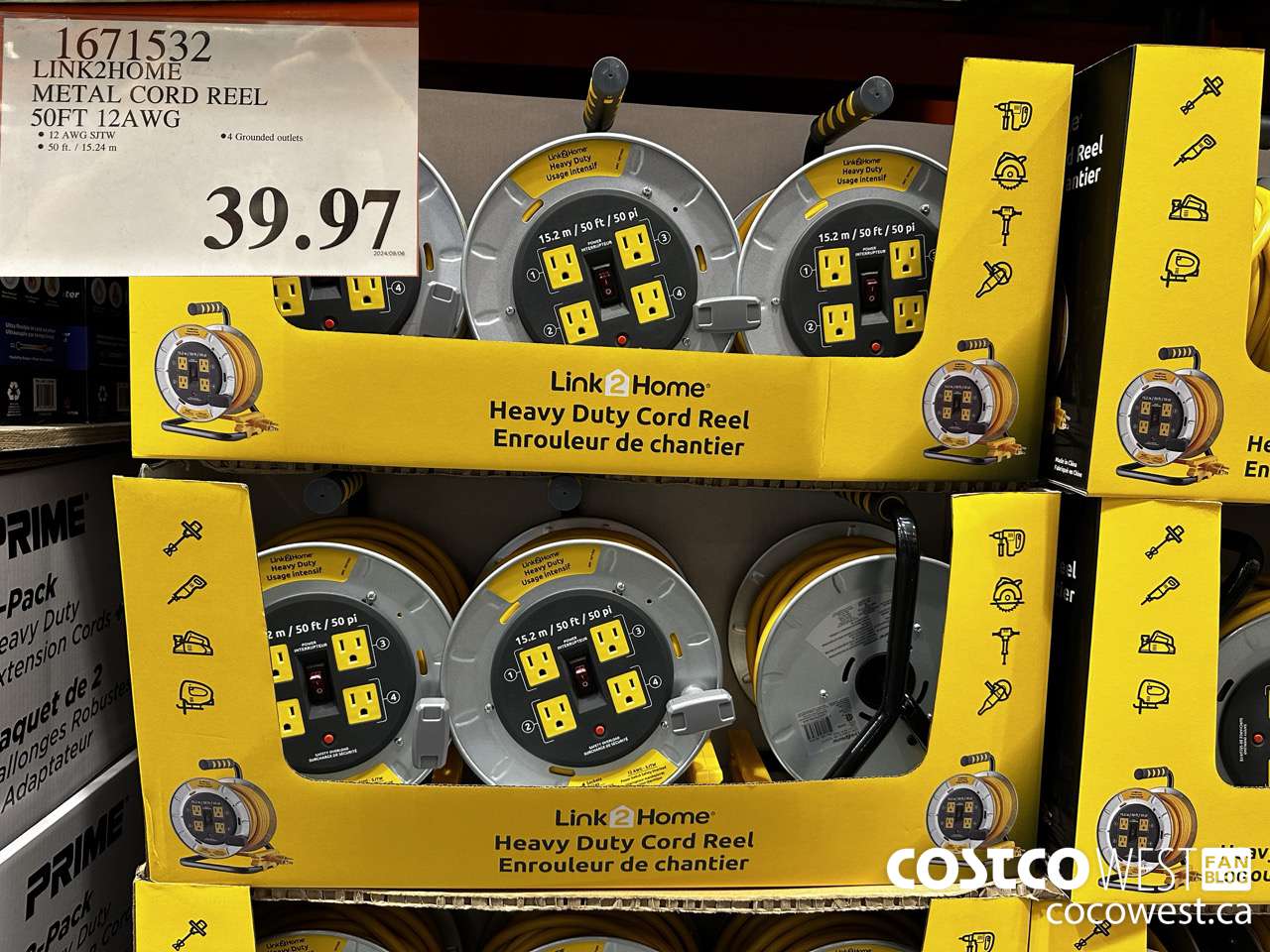 1671532 LINK2HOME METAL CORD REEL 50FT 12AWG $39.97