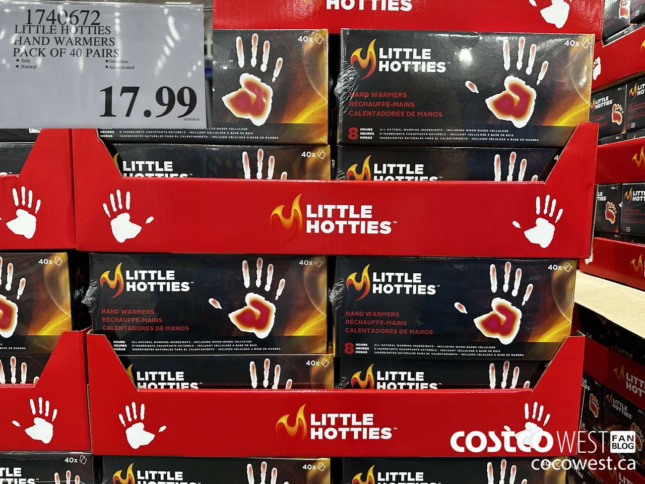 1740672 LITTLE HOTTIES HAND WARMERS PACK OF 40 PAIRS $17.99