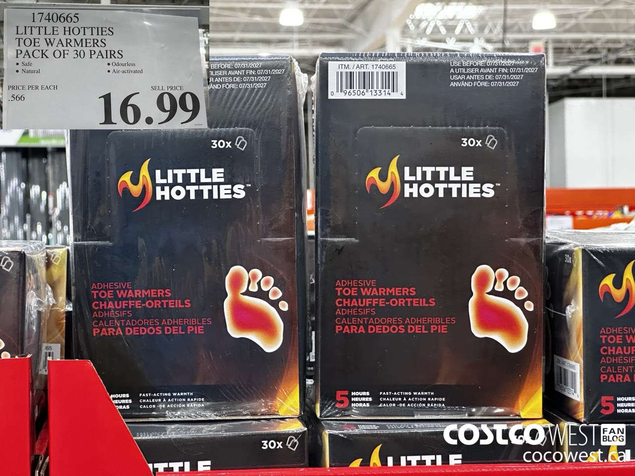 1740665 LITTLE HOTTIES TOE WARMERS PACK OF 30 PAIRS $16.99