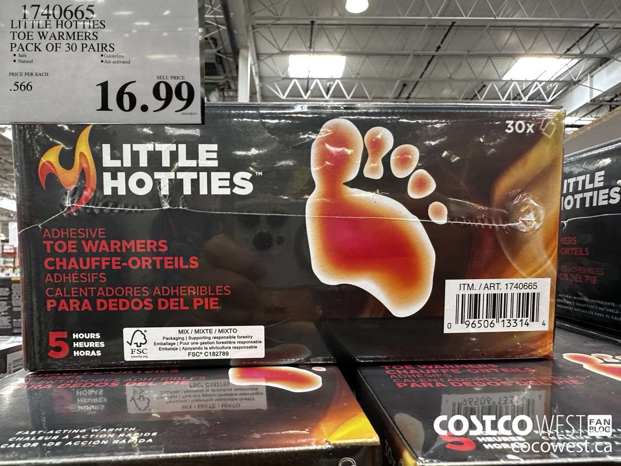 1740665 LITTLE HOTTIES TOE WARMERS PACK OF 30 PAIRS $16.99