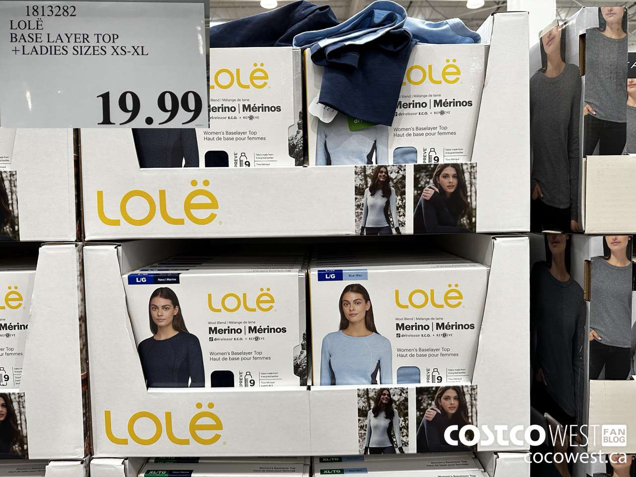 1813282 LOLE BASE LAYER TOP LADIES SIZES XS-XL $19.99