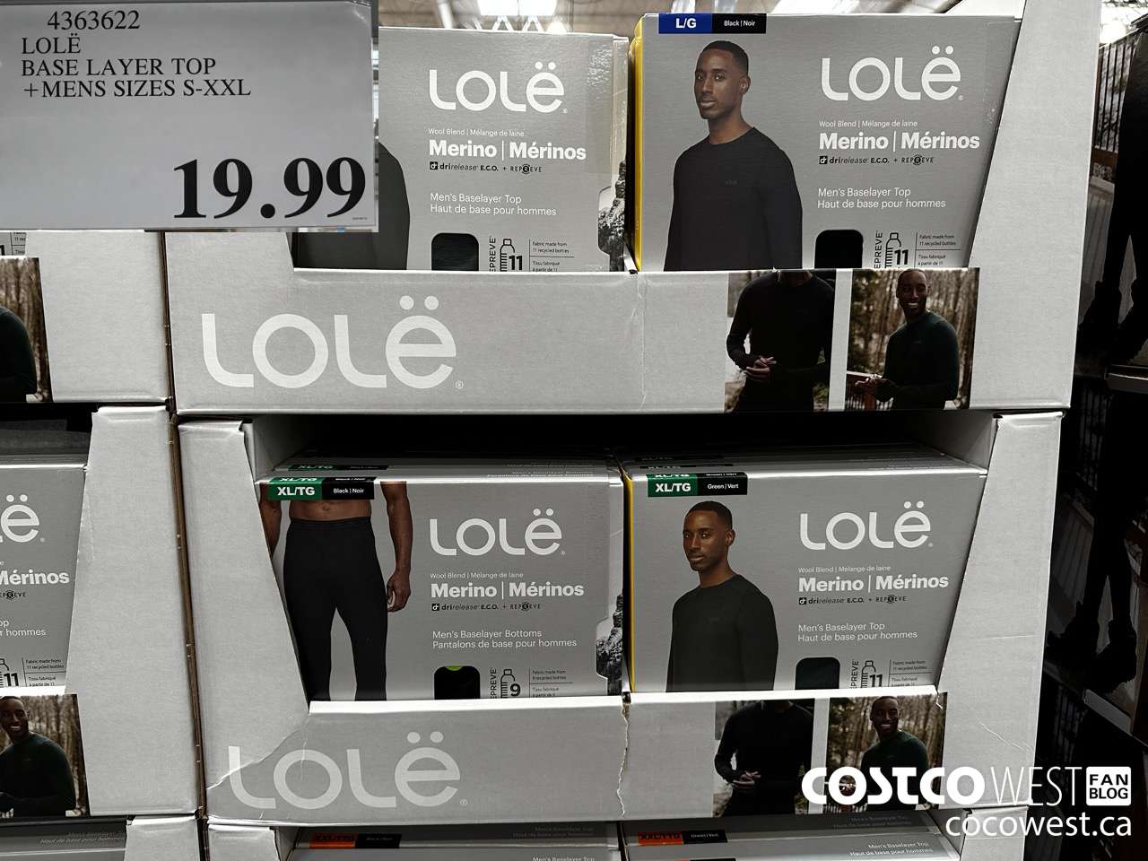 4363622 LOLE BASE LAYER TOP MENS SIZES S-XXL $19.99