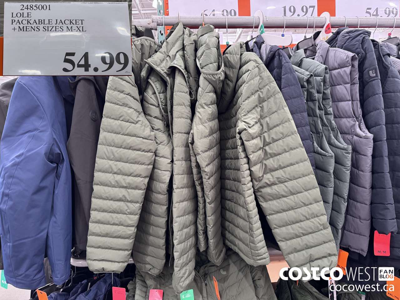 2485001 LOLE PACKABLE JACKET MENS SIZES M-XL $54.99