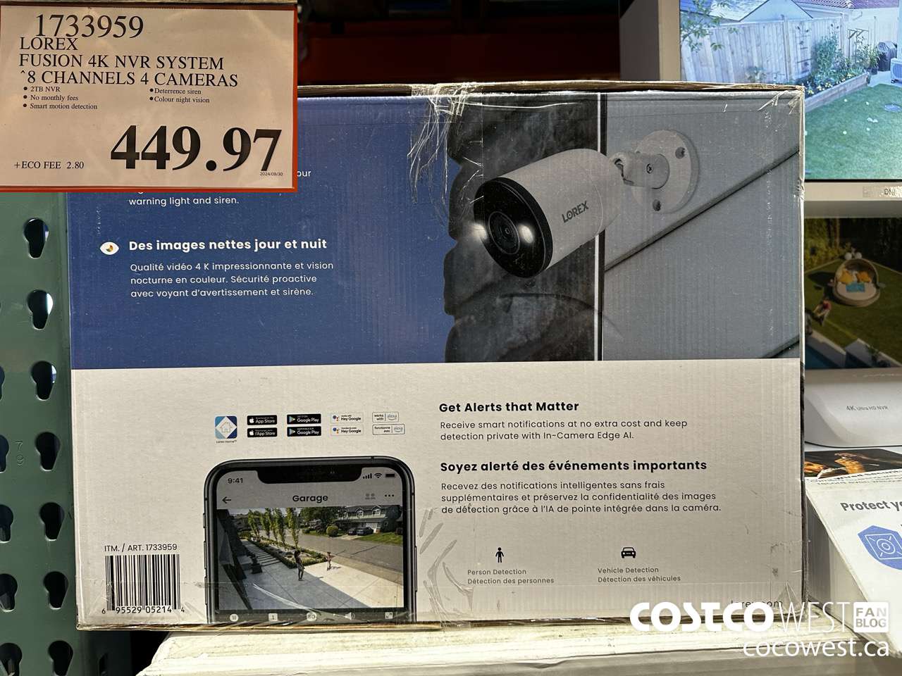 1733959 LOREX FUSION 4K NVR SYSTEM 8 CHANNELS 4 CAMERAS $449.97