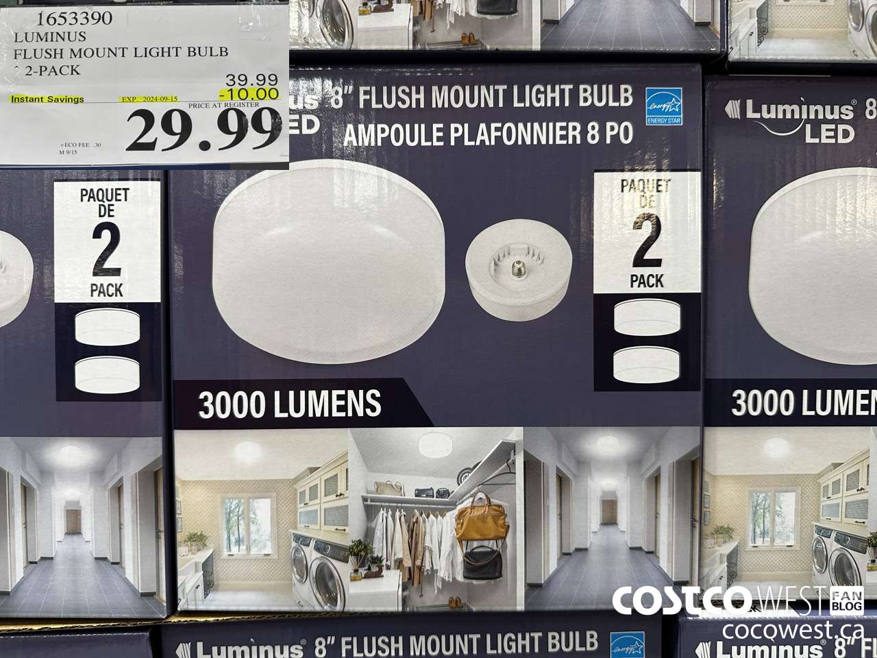 1653390 LUMINUS FLUSH MOUNT LIGHT BULB 2-PACK ($10.00 INSTANT SAVINGS EXPIRES ON 2024-09-15) $29.99