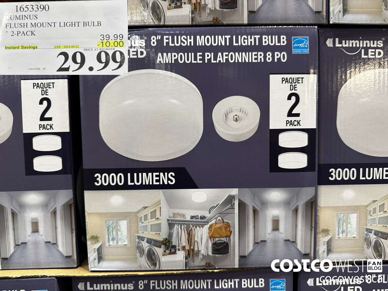 1653390 LUMINUS FLUSH MOUNT LIGHT BULB 2-PACK ($10.00 INSTANT SAVINGS EXPIRES ON 2024-09-22) $29.99