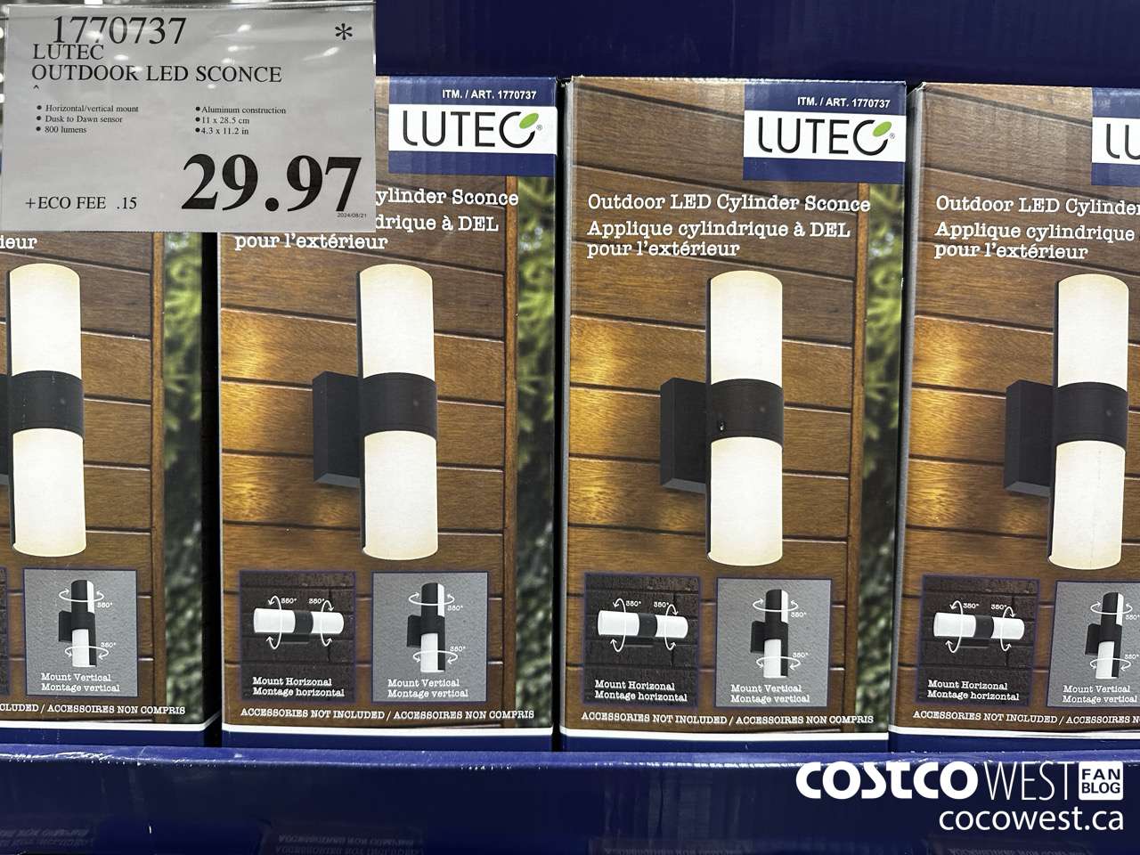 1770737 LUTEC OUTDOOR LED SCONCE $29.97