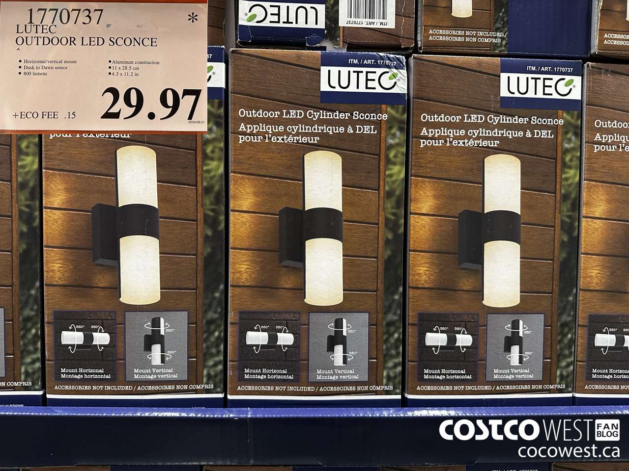 1770737 LUTEC OUTDOOR LED SCONCE $29.97