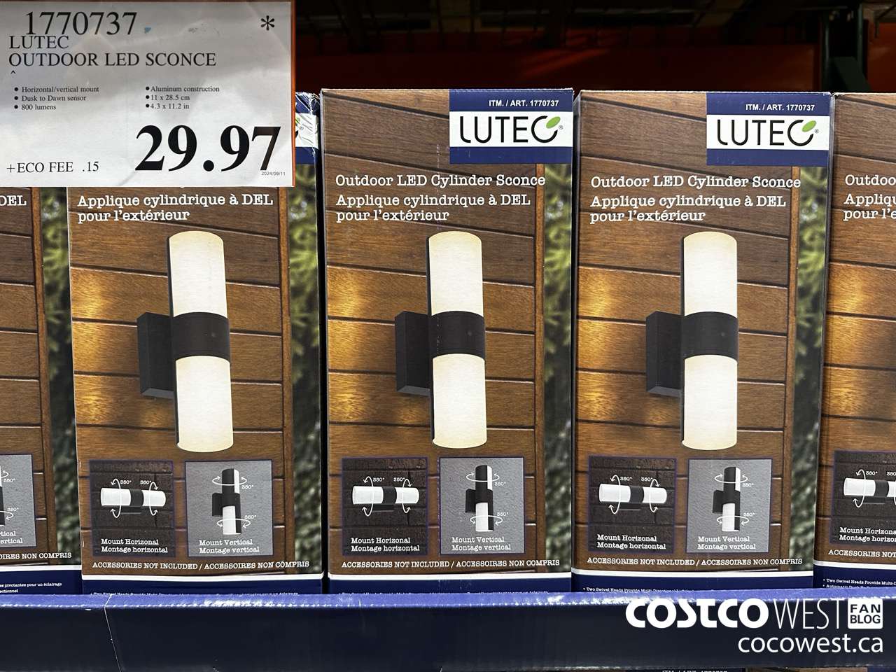1770737 LUTEC OUTDOOR LED SCONCE $29.97