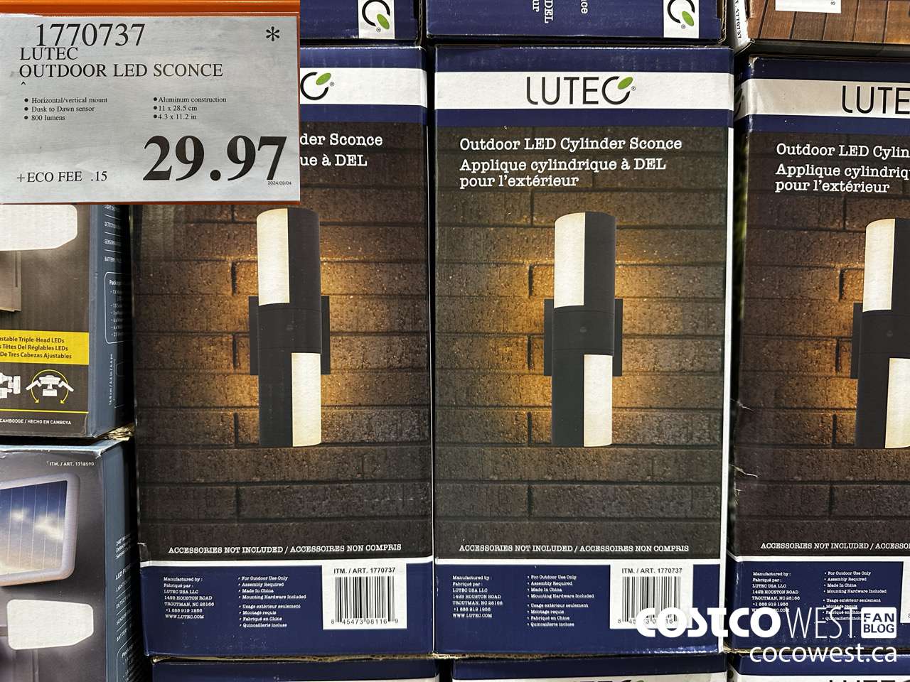 1770737 LUTEC OUTDOOR LED SCONCE $29.97