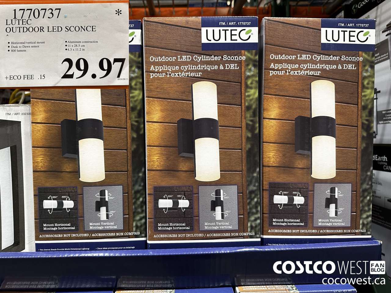 1770737 LUTEC OUTDOOR LED SCONCE $29.97