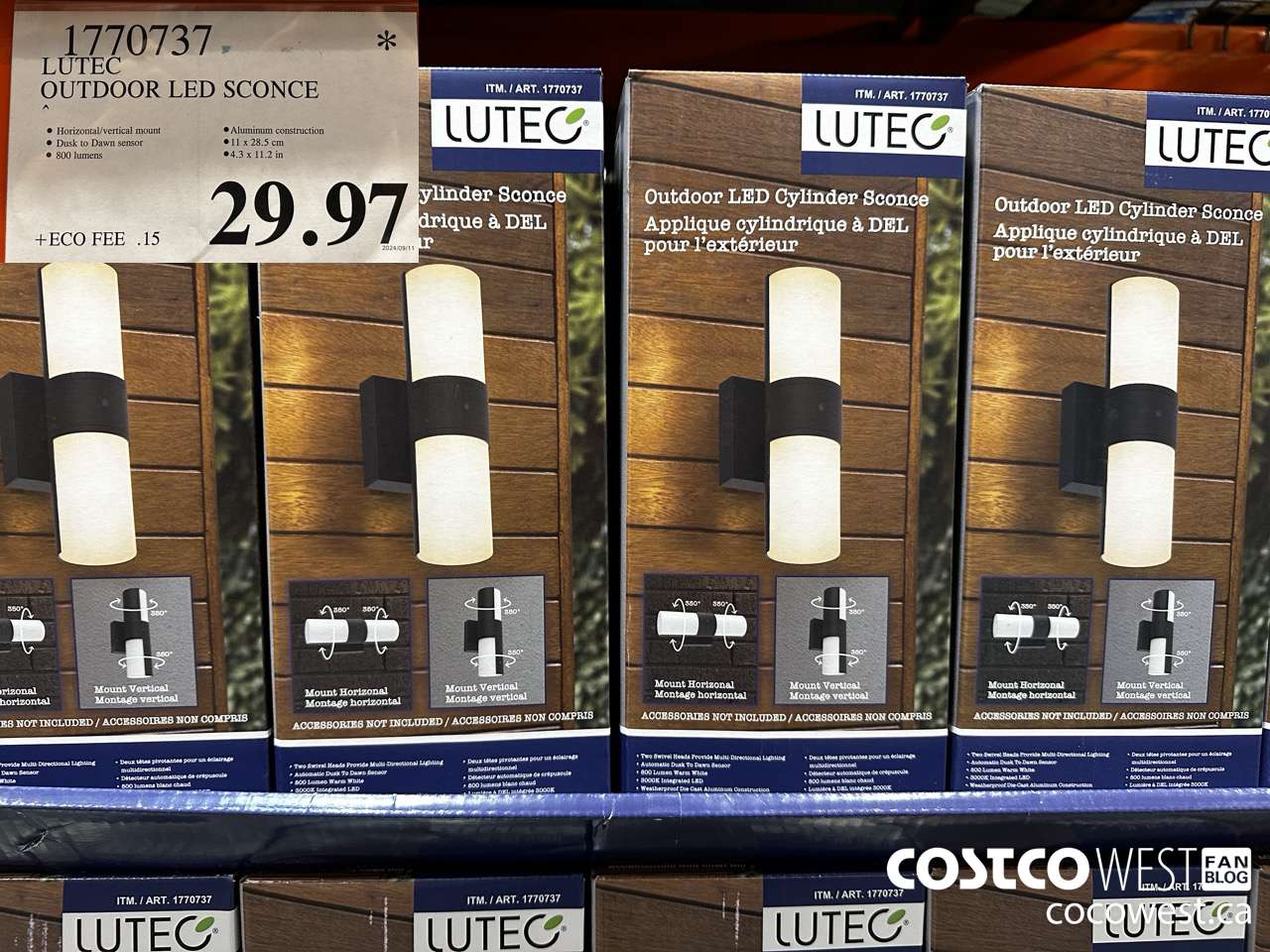 1770737 LUTEC OUTDOOR LED SCONCE $29.97