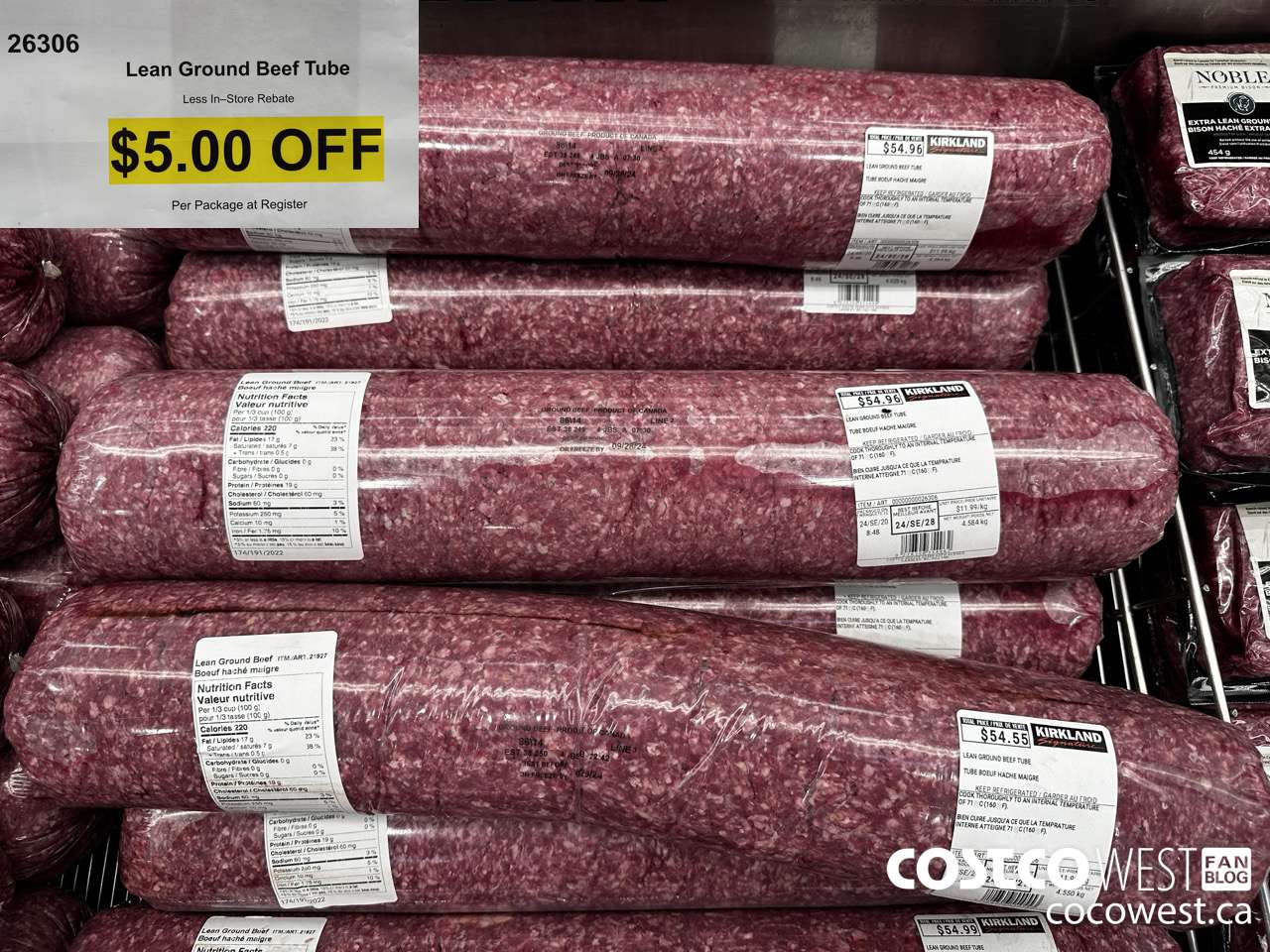26306 Lean Ground Beef Tube ($5.00 INSTANT SAVINGS)
