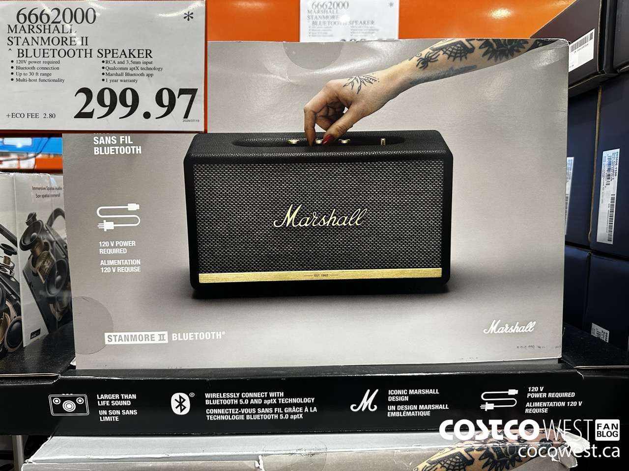6662000 MARSHALL STANMORE II BLUETOOTH SPEAKER $299.97