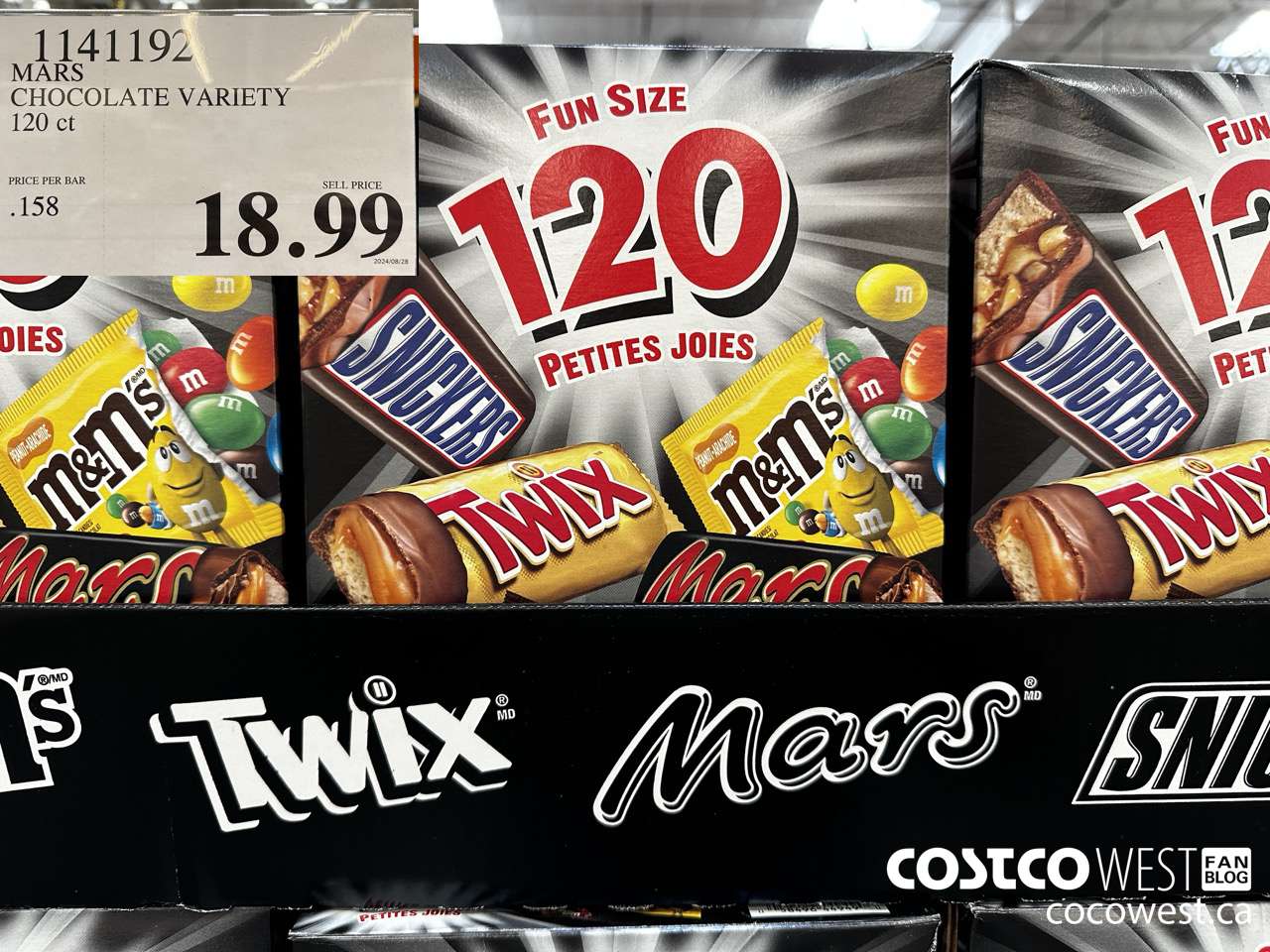 1141192 MARS CHOCOLATE VARIETY 120 CT $18.99