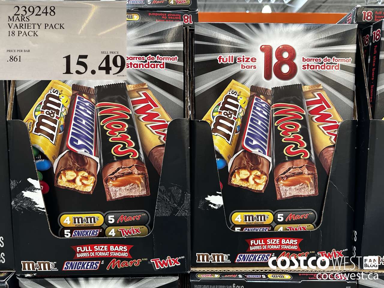 239248 MARS VARIETY PACK 18 PACK $15.49