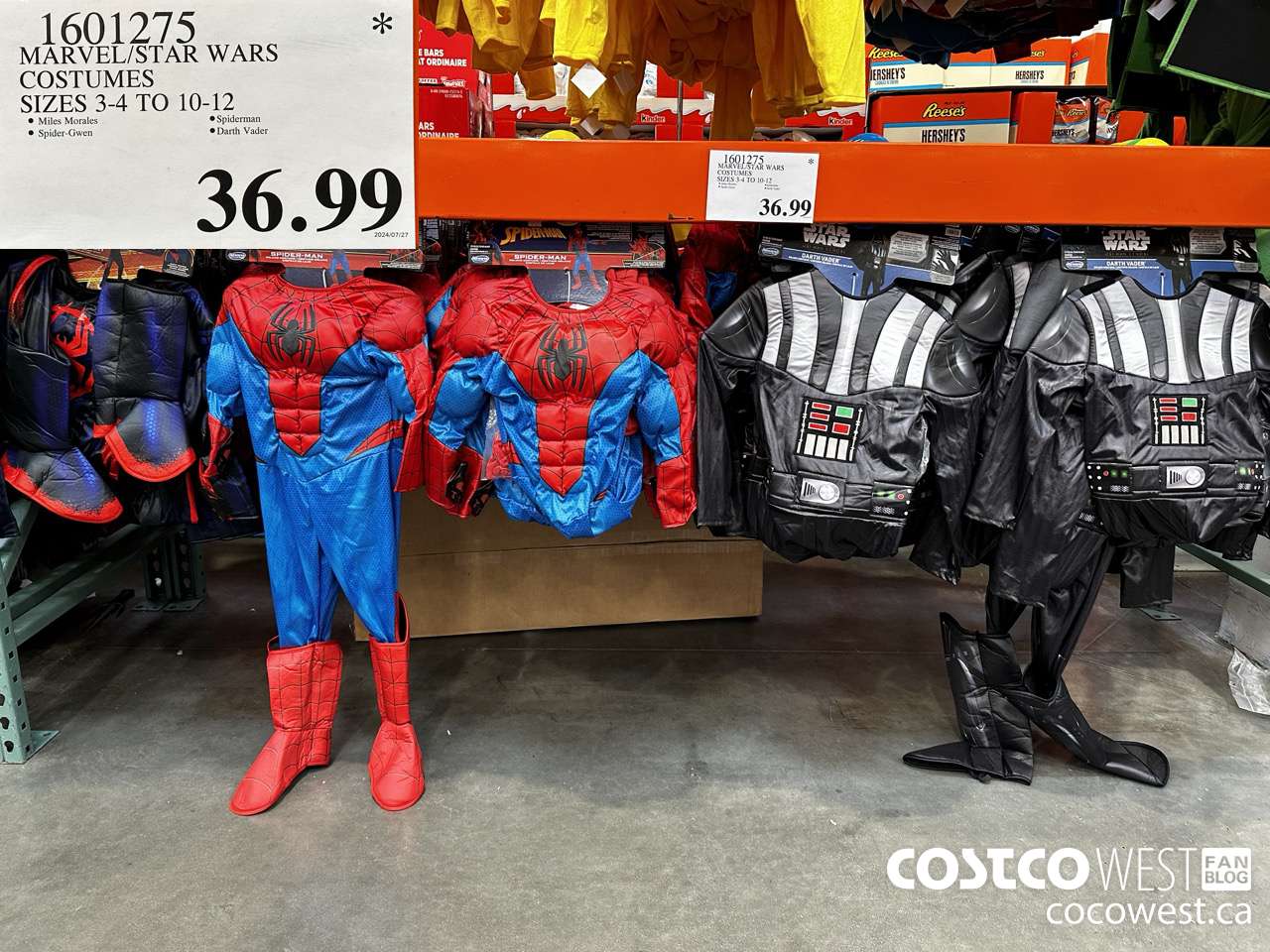 1601275 MARVEL/STAR WARS COSTUMES SIZES 3-4 TO 10-12 $36.99