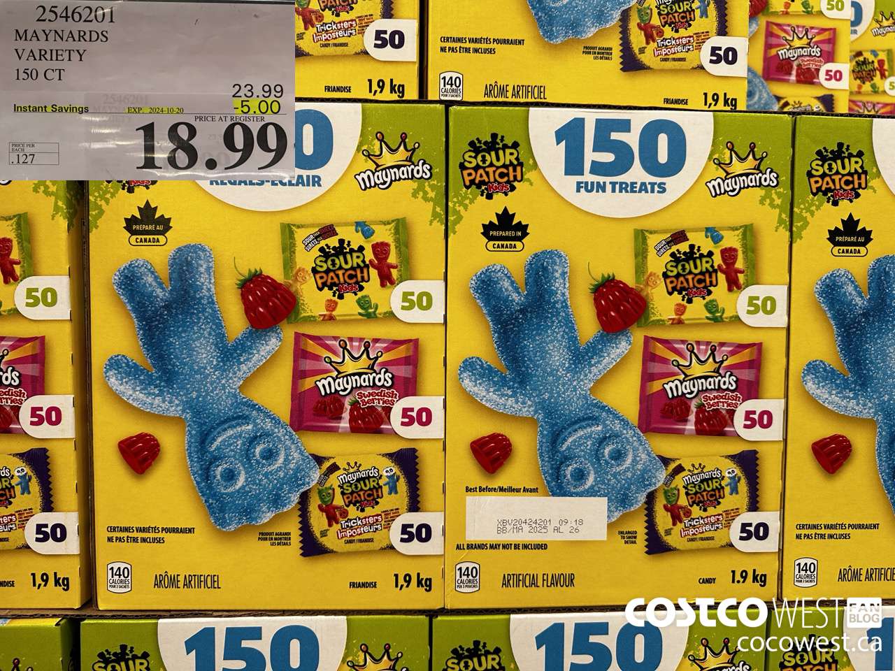 2546201 MAYNARDS VARIETY 150CT ($5.00 INSTANT SAVINGS EXPIRES ON 2024-10-20) $18.99