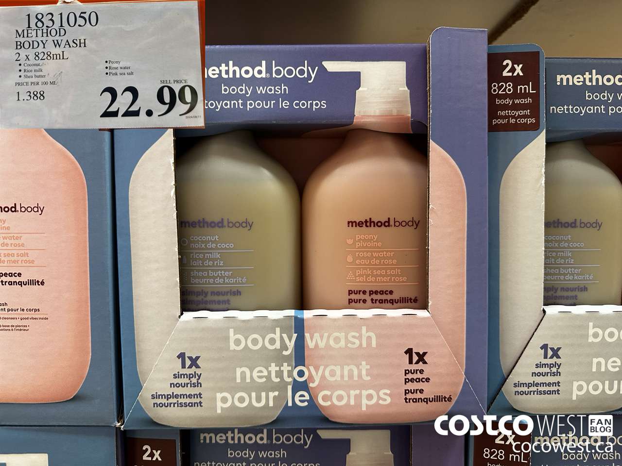 1831050 METHOD BODY WASH 2 X 828ML $22.99