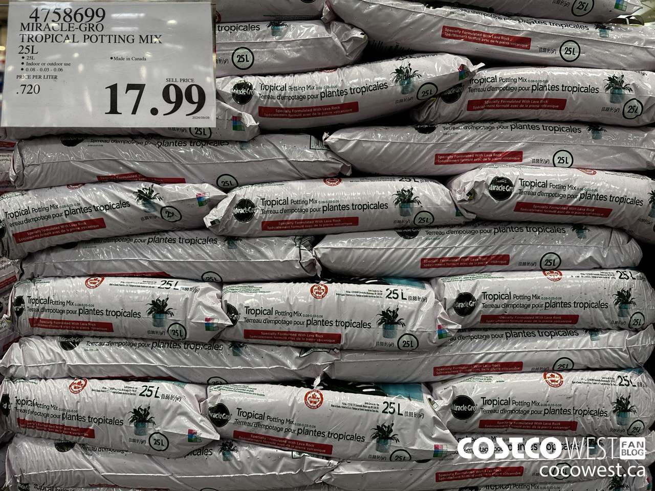 4758699 MIRACLE-GRO TROPICAL POTTING MIX 25L $17.99
