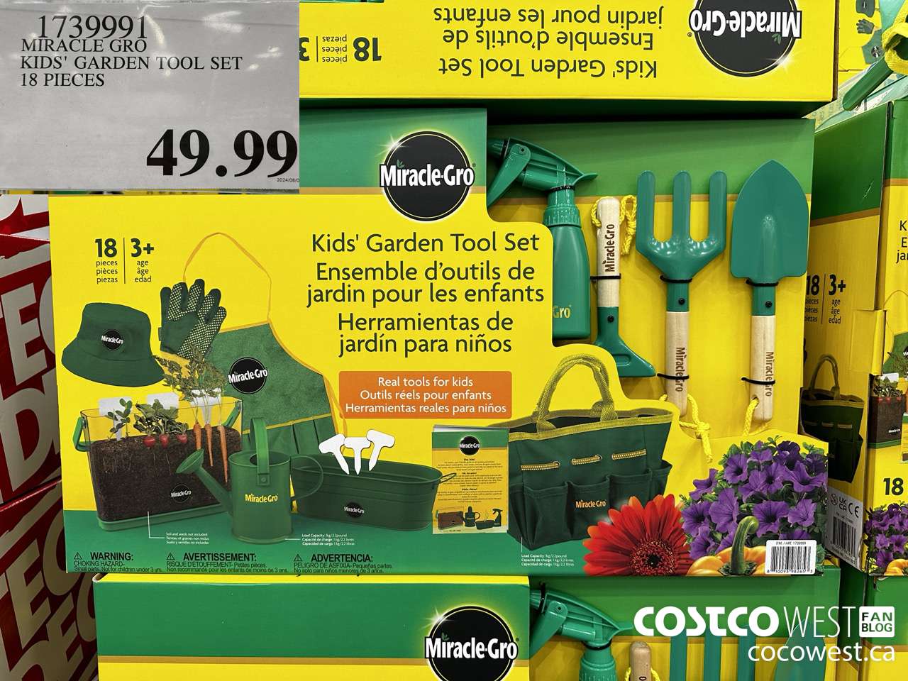 1739991 MIRACLE GRO KID'S GARDEN TOOL SET 18 PIECES $49.99