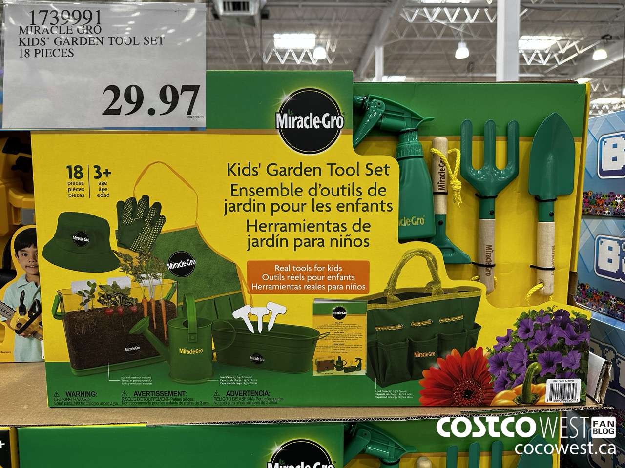 1739991 MIRACLE GRO KID'S GARDEN TOOL SET 18 PIECES $29.97