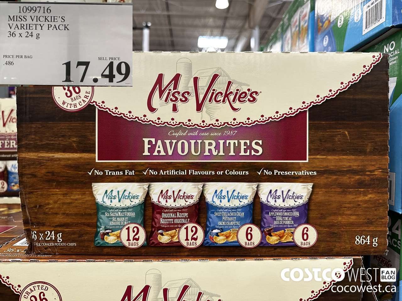 1099716 MISS VICKIE'S VARIETY PACK 36 X 24G $17.49
