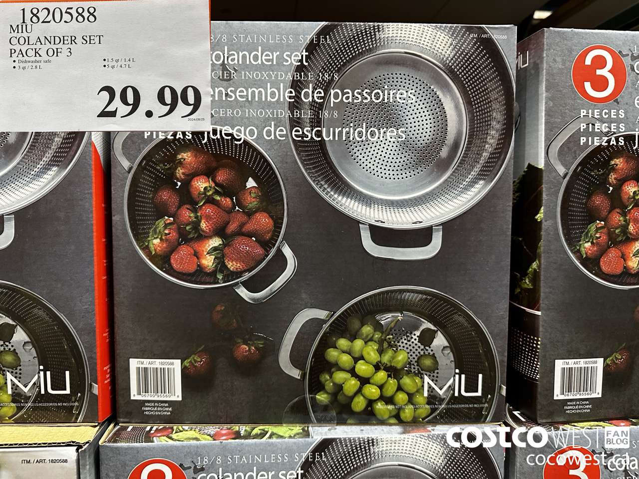 1820588 MIU COLANDER SET PACK OF 3 $29.99