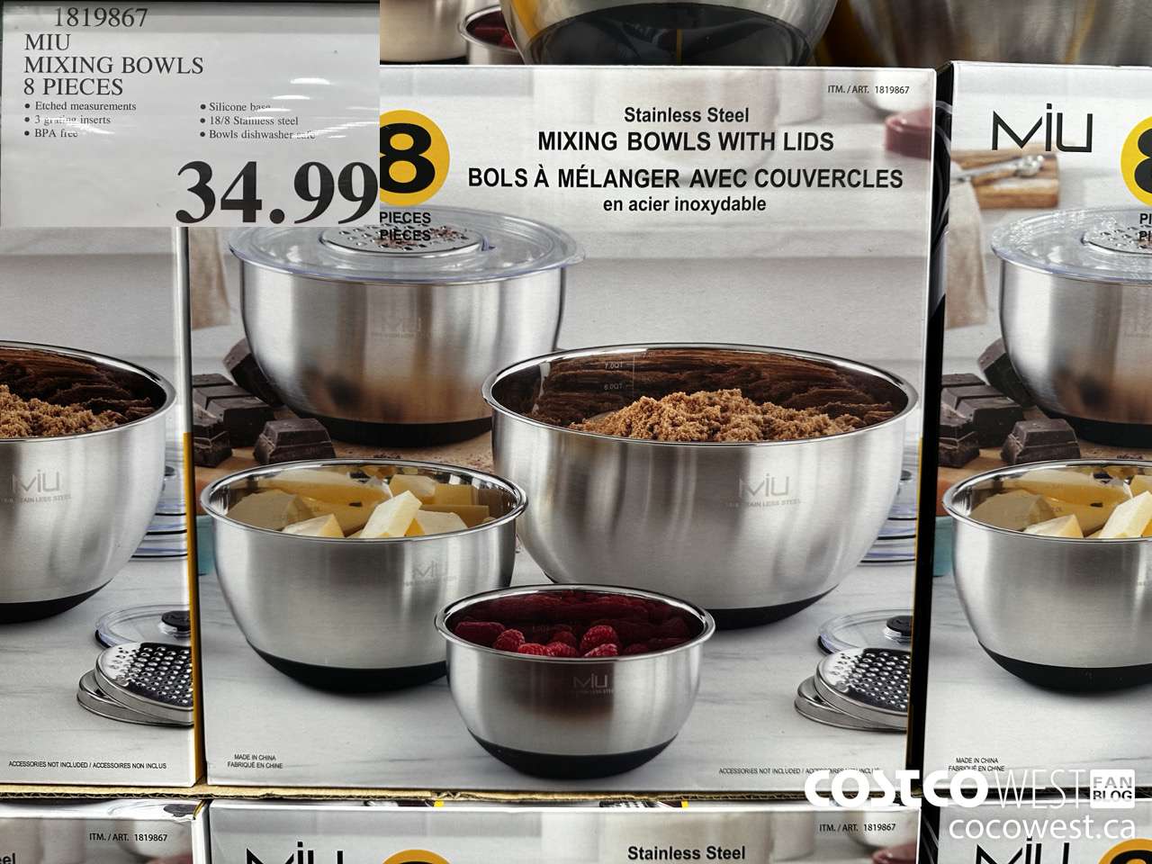 1819867 MIU MIXING BOWLS 8 PIECES $34.99