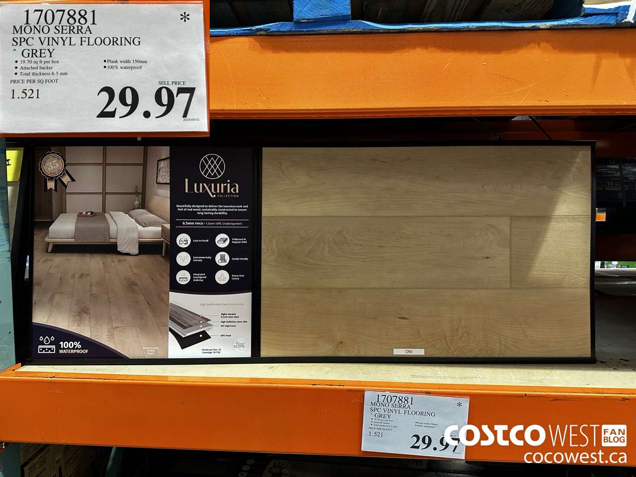 1707881 MONO SERRA SPC VINYL FLOORING GREY $29.97