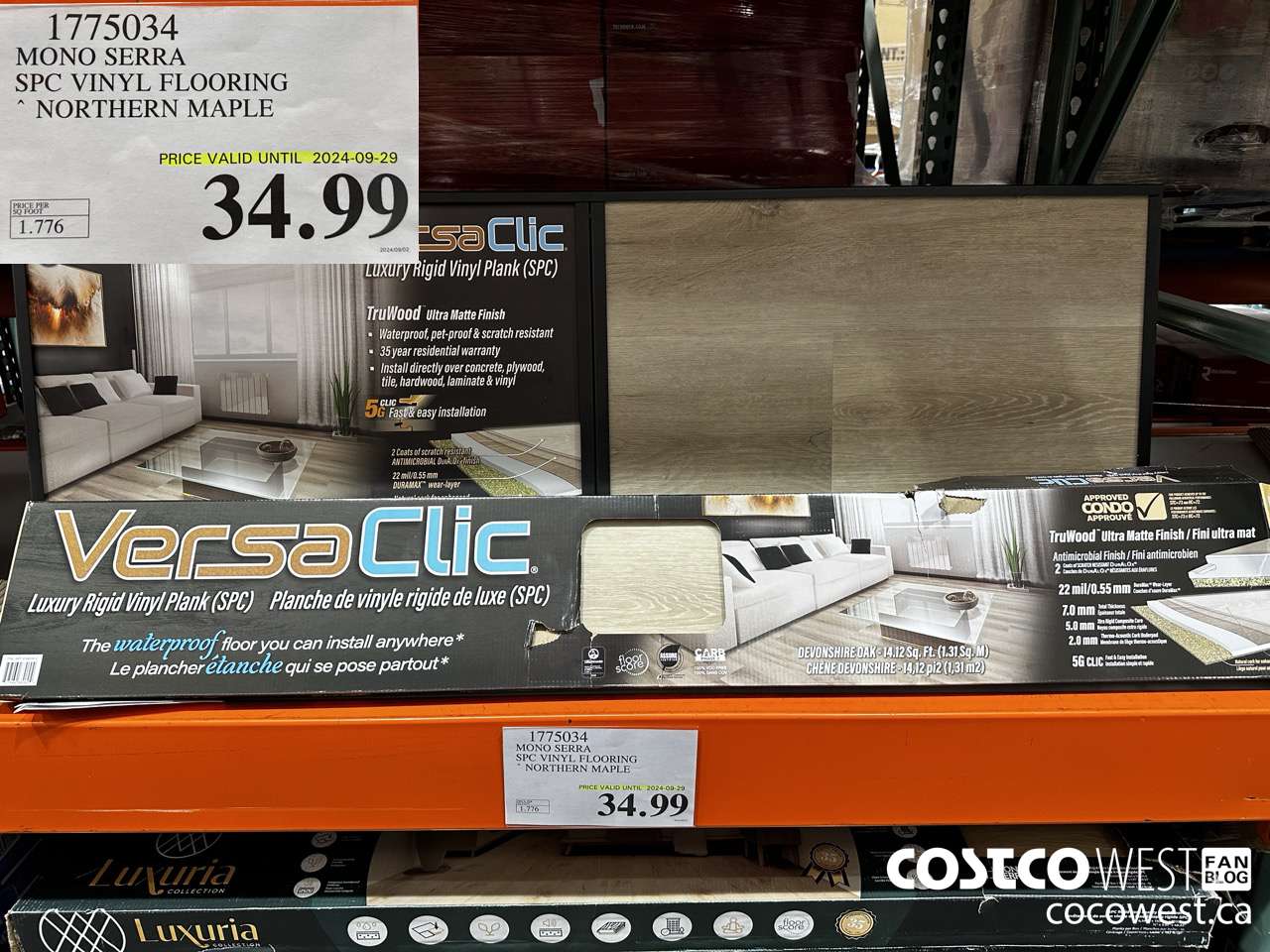 1775034 MONO SERRA SPC VINYL FLOORING NORTHERN MAPLE (EXPIRES ON 2024-09-29) $34.99