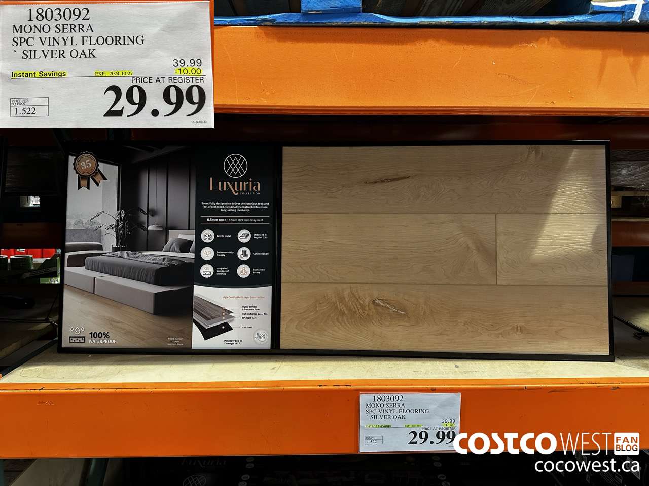 1803092 MONO SERRA SPC VINYL FLOORING SILVER OAK ($10.00 INSTANT SAVINGS EXPIRES ON 2024-10-27) $29.99