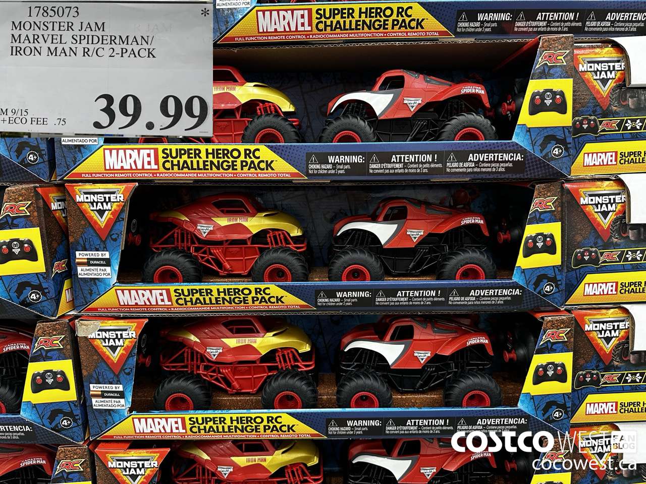 1785073 MONSTER JAM MARVEL SPIDERMAN/IRON MAN R/C 2-PACK $39.99