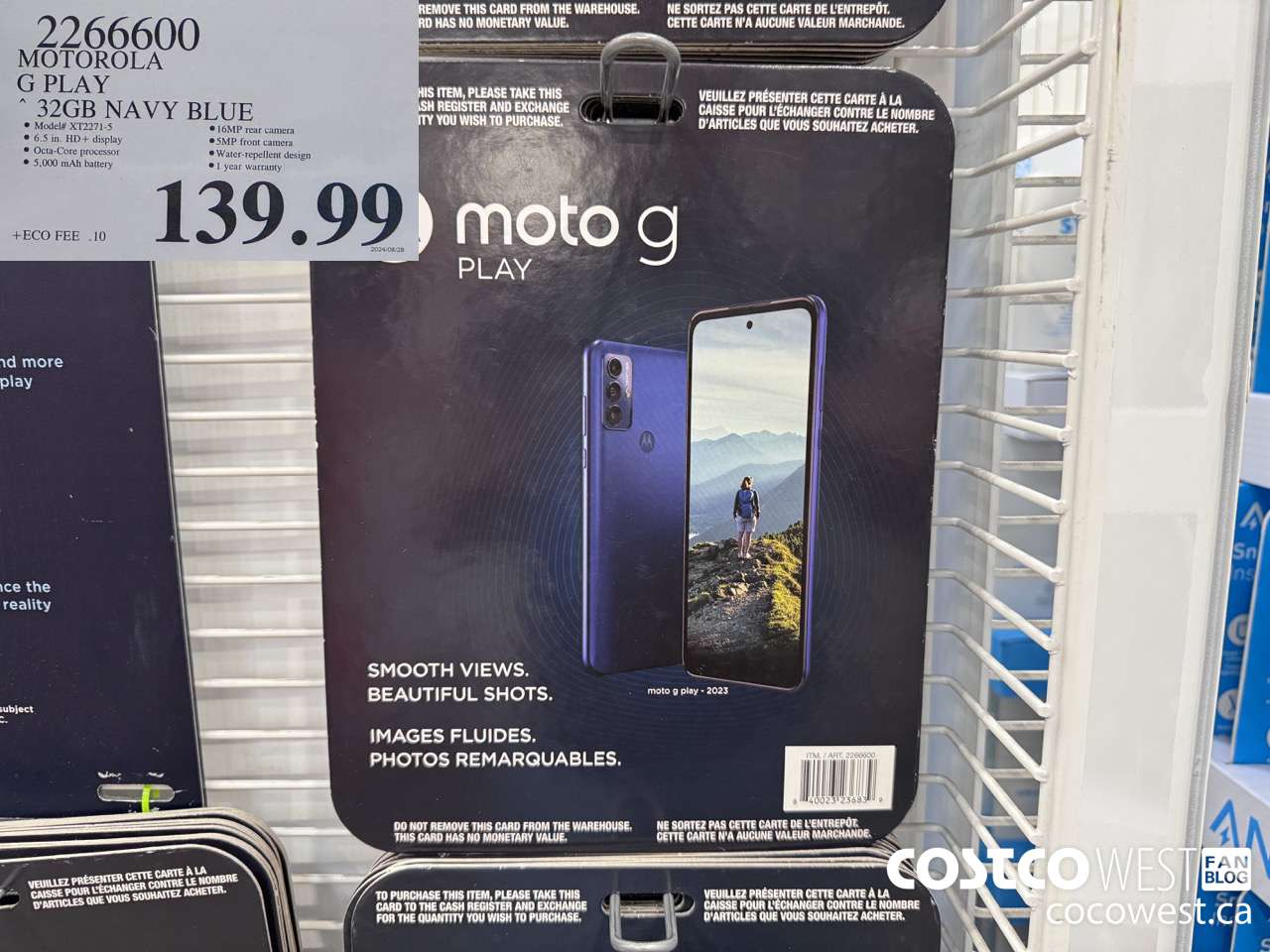 2266600 MOTOROLA G PLAY 32GB NAVY BLUE $139.99