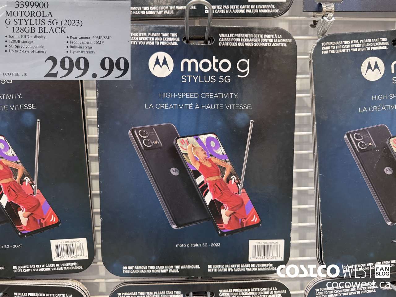 3399900 MOTOROLA G STYLUS 5G (2023) 128GB BLACK $299.99