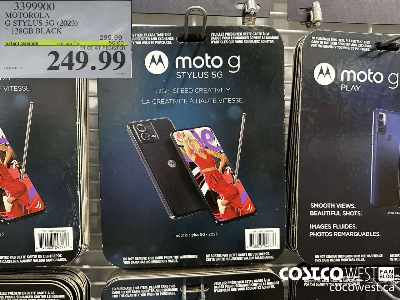 3399900 MOTOROLA G STYLUS 5G (2023) 128GB BLACK ($50.00 INSTANT SAVINGS EXPIRES ON 2024-10-04) $249.99