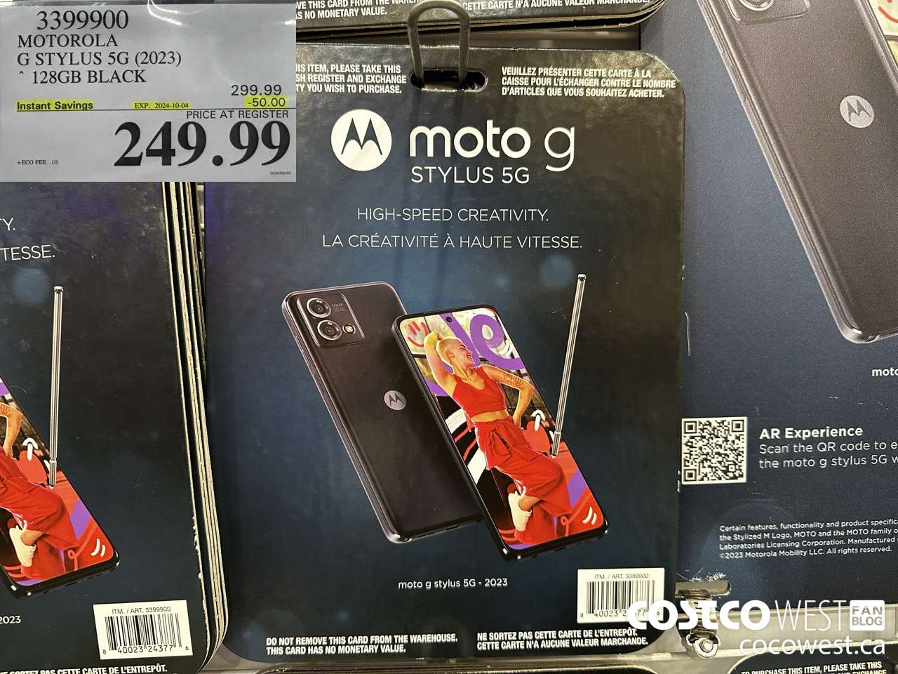 3399900 MOTOROLA G STYLUS 5G (2023) 128GB BLACK ($50.00 INSTANT SAVINGS EXPIRES ON 2024-10-04) $249.99