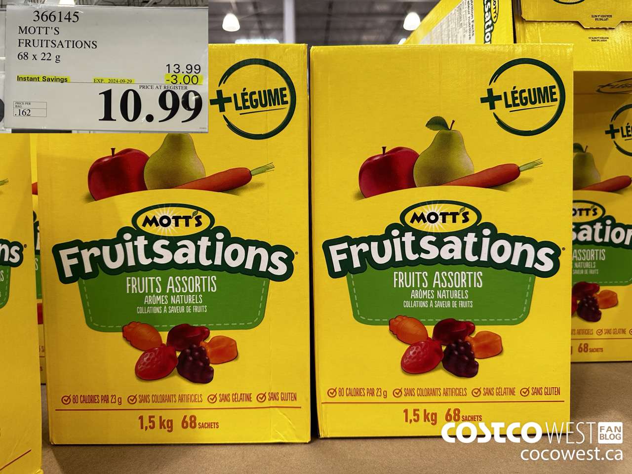 366145 MOTT'S FRUITSATION 68 x 22 g ($3.00 INSTANT SAVINGS EXPIRES ON 2023-09-29) $10.99