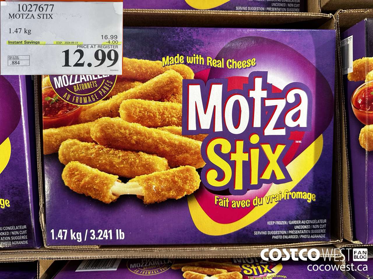 1027677 MOTZA STIX 1.47 kg ($4.00 INSTANT SAVINGS EXPIRES ON 2024-09-15) $12.99