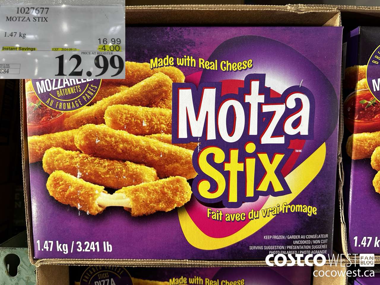 1027677 MOTZA STIX 1.47 kg ($4.00 INSTANT SAVINGS EXPIRES ON 2024-09-15) $12.99