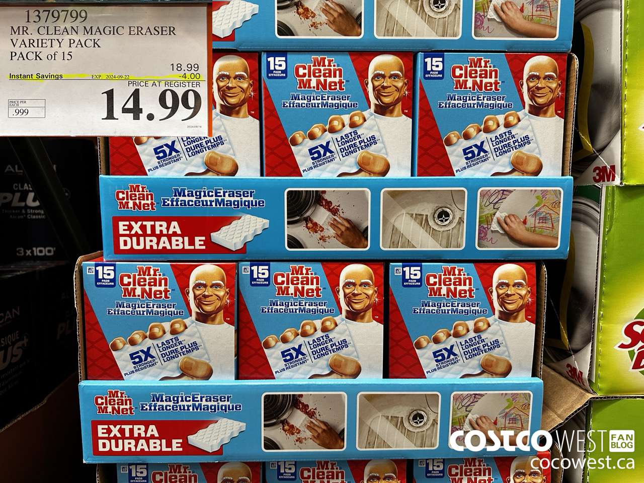 1379799 MR. CLEAN MAGIC ERASER VARIETY PACK PACK OF 15 ($4.00 INSTANT SAVINGS EXPIRES ON 2024-09-22) $14.99