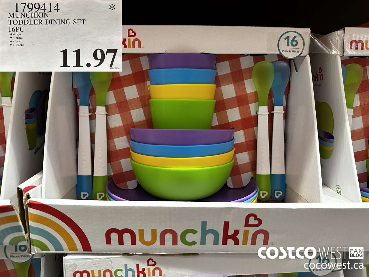 1799414 MUNCHKIN TODDLER DINING SET 16PC $11.97