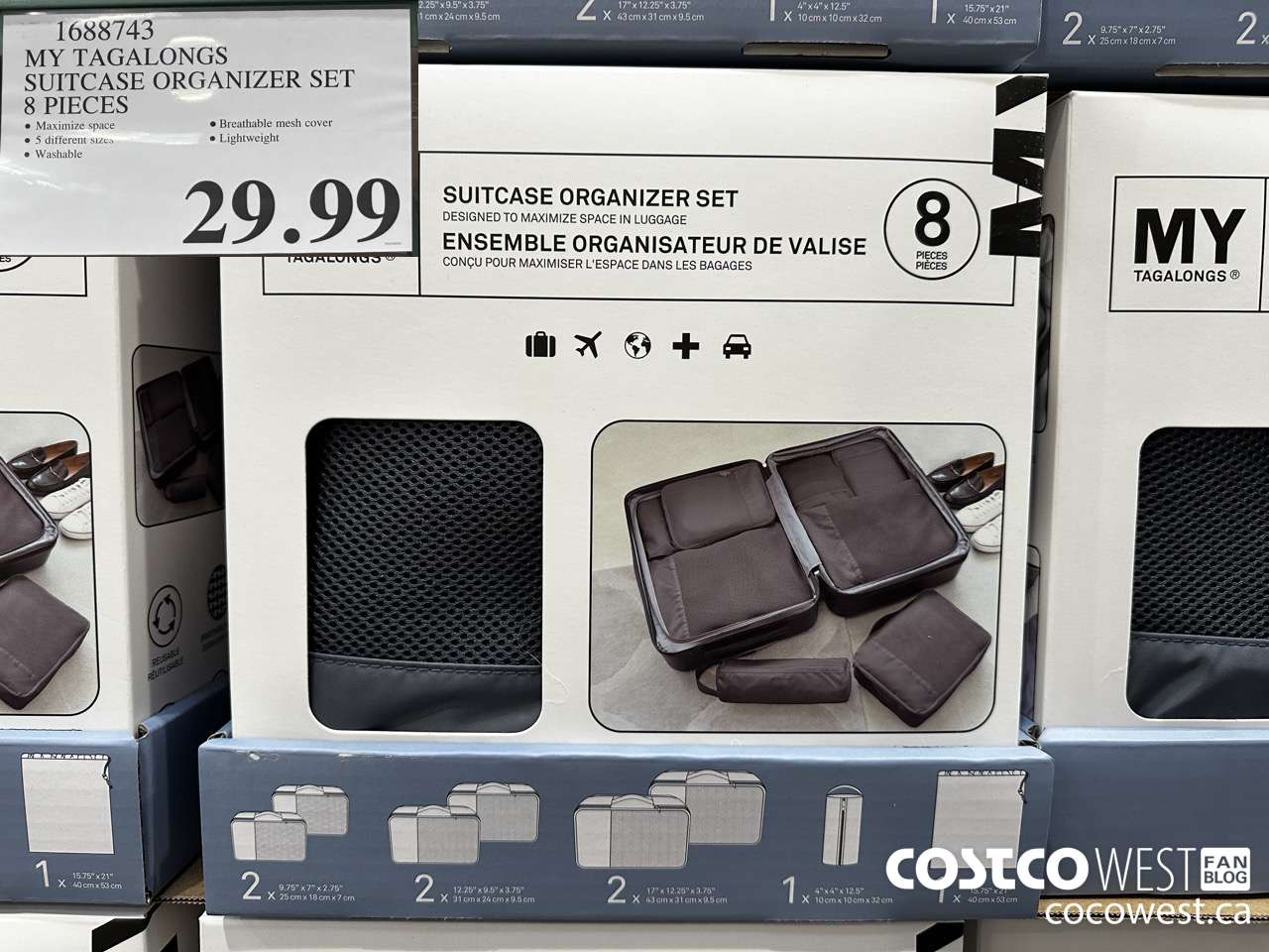 1688743 MY TAGALONGS SUITCASE ORGANIZER SET 8 PIECES $29.99