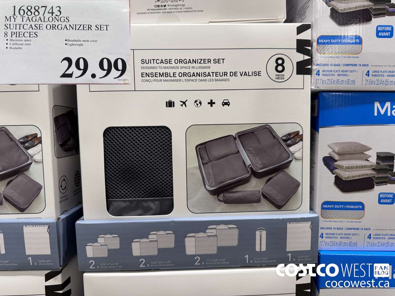 1688743 MY TAGALONGS SUITCASE ORGANIZER SET 8 PIECES $29.99