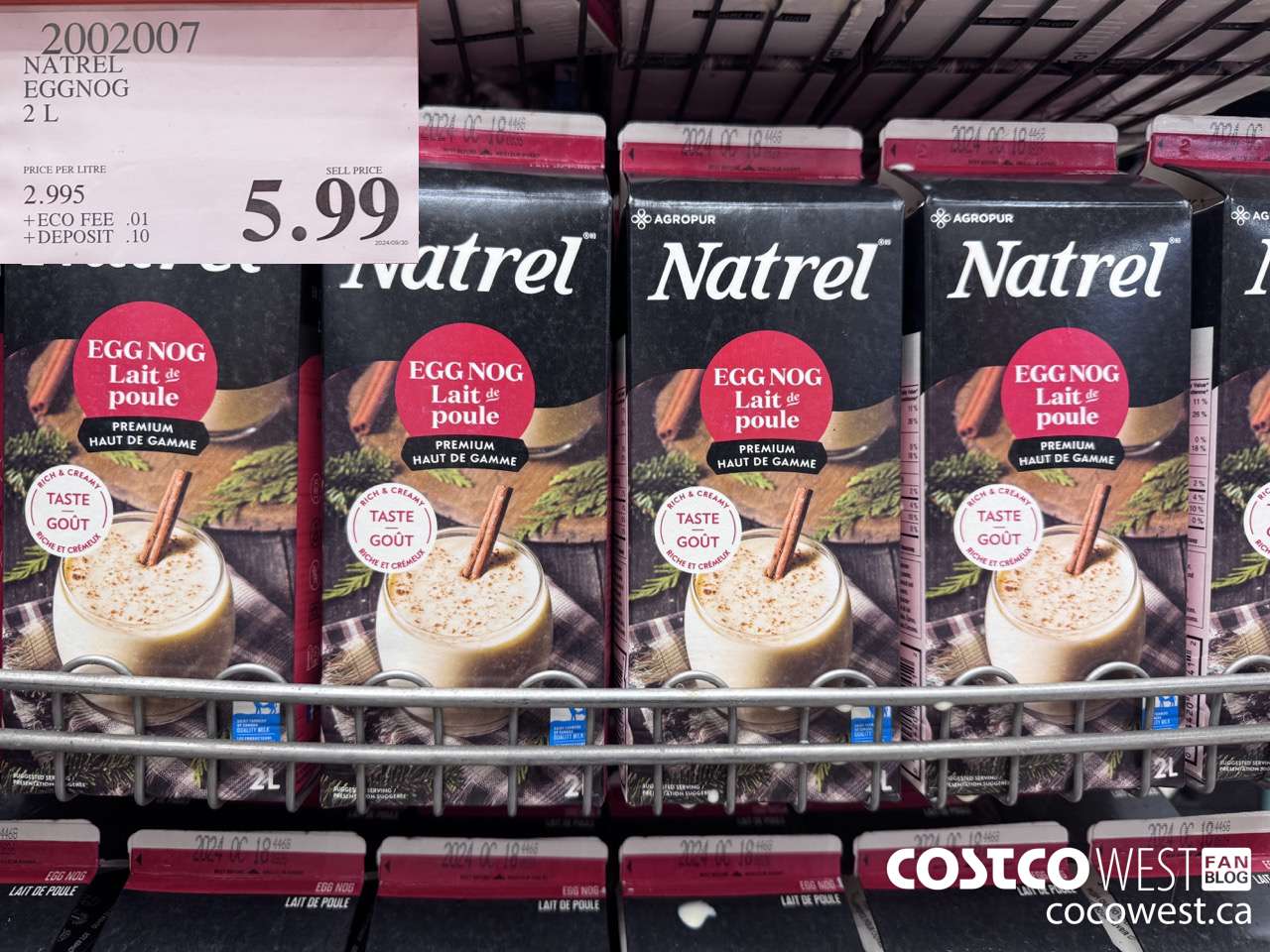 2002007 NATREL EGG NOG 2 L $5.99