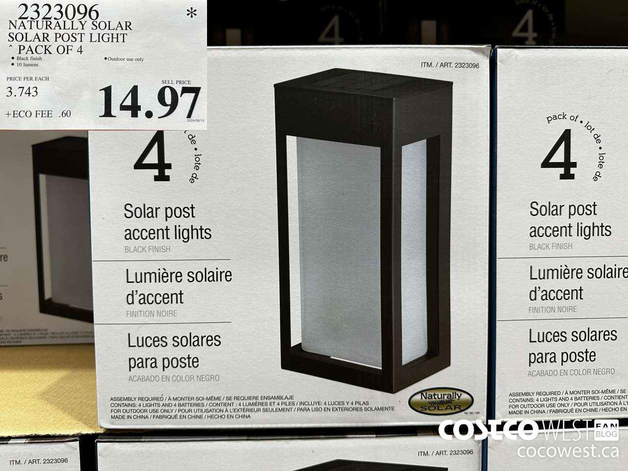 2323096 NATURALLY SOLAR SOLAR POST LIGHT PACK OF 4 $14.97