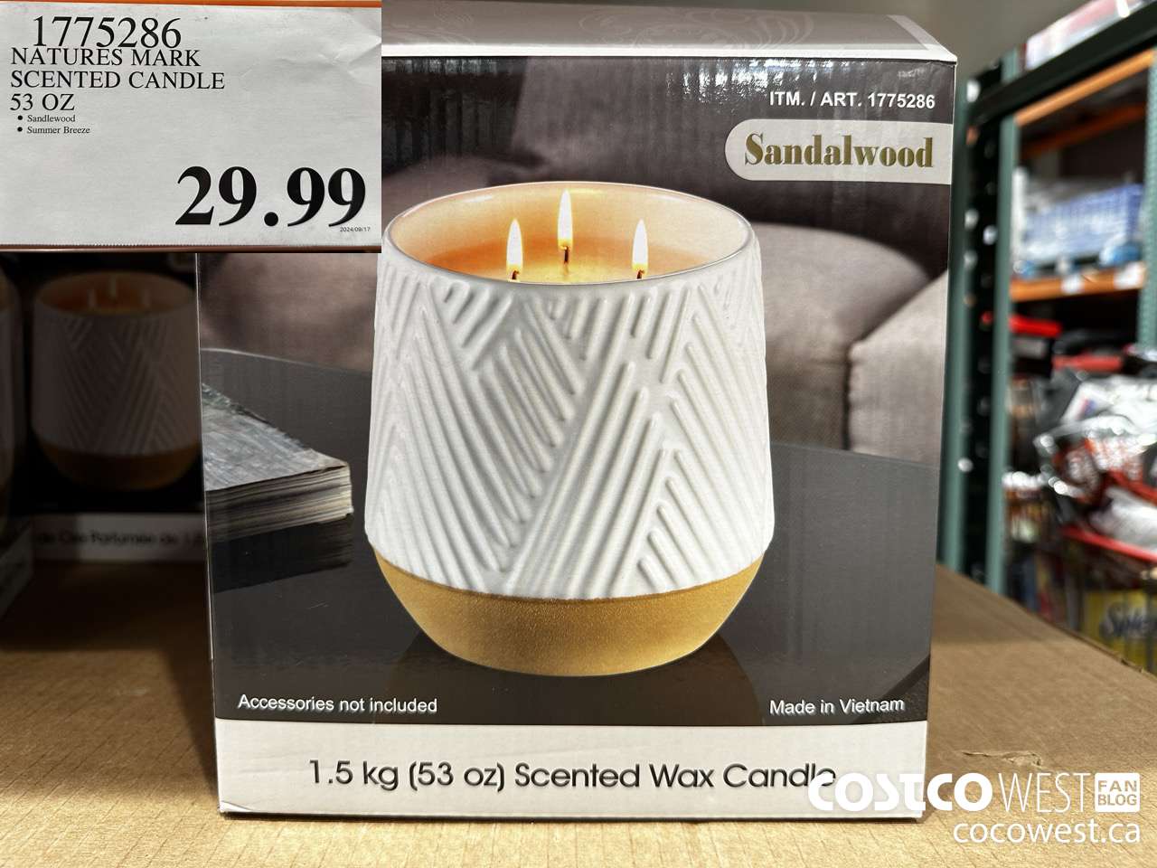 1775286 NATURE'S MARK SCENTED CANDLE 53 OZ $29.99