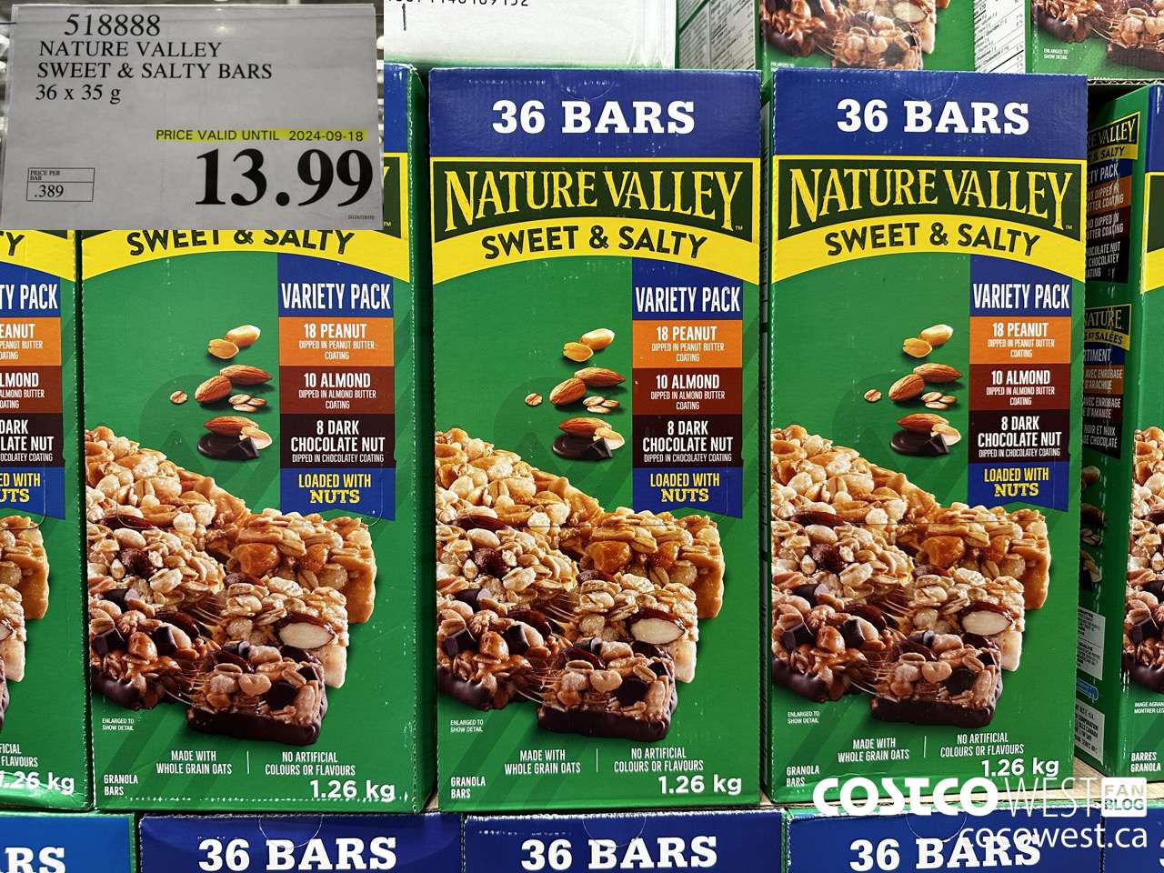 518888 NATURE VALLEY SWEET & SALTY BARS 36 X 35 G (EXPIRES ON 2024-09-18) $13.99