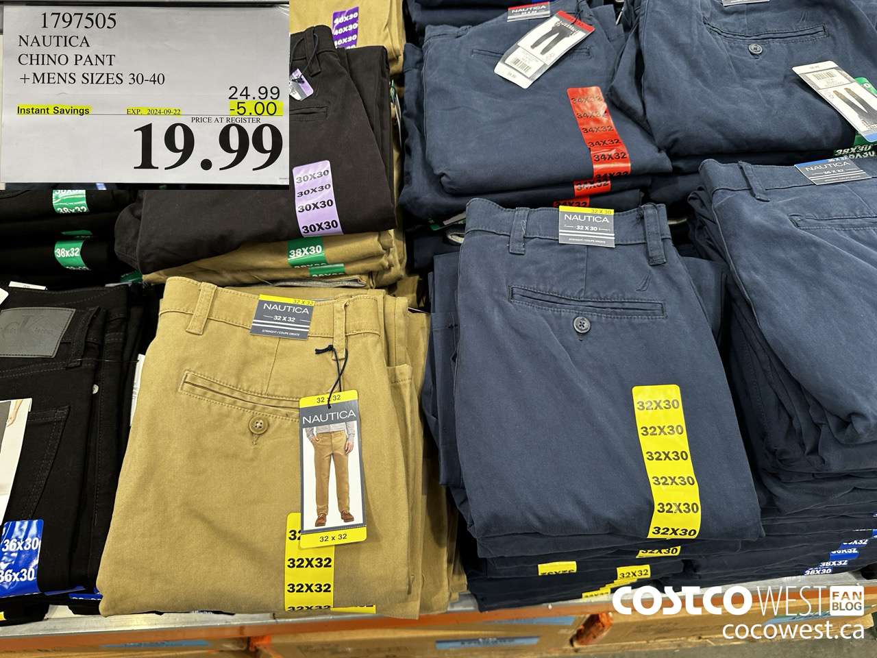 1797505 NAUTICA CHINO PANT MENS SIZES 30-40 ($5.00 INSTANT SAVINGS EXPIRES ON 2024-09-22) $19.99