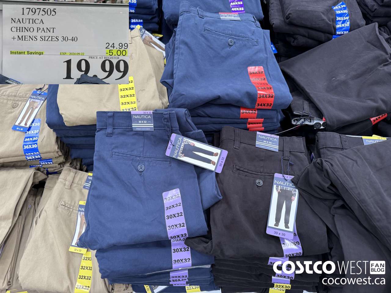 1797505 NAUTICA CHINO PANT MENS SIZES 30-40 ($5.00 INSTANT SAVINGS EXPIRES ON 2024-09-22) $19.99